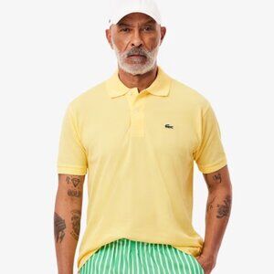 LACOSTE Piqué Polo Shirt Golf Tennis Laurent Boss Ralph Lauren Burberry Yellow